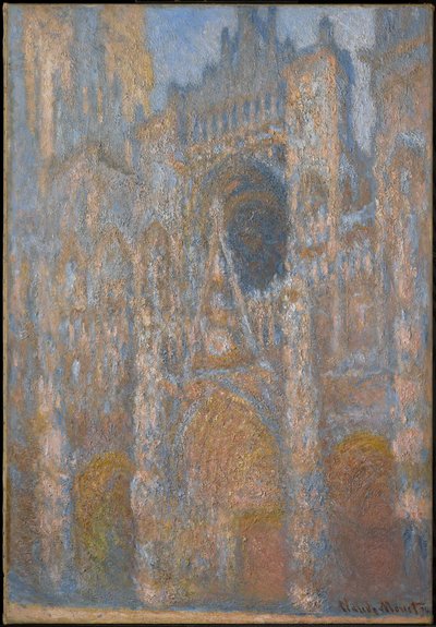 Catedral de Rouen, a fachada à luz do sol de Claude Monet