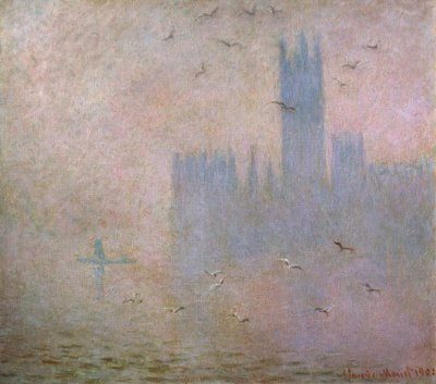 Gaivotas. O Tamisa em Londres. As Casas do Parlamento, 1903-1904 de Claude Monet