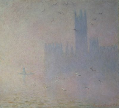 Gaivotas sobre as casas do Parlamento, 1904 de Claude Monet