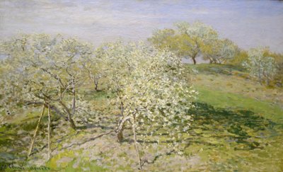 Primavera (árvores frutíferas em flor), 1873 de Claude Monet