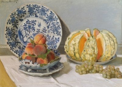 Ainda vida com melão. 1872 de Claude Monet