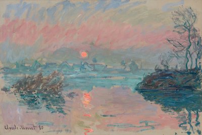 Pôr do sol em Lavacourt; Pôr do sol em Lavacourt, 1880 de Claude Monet
