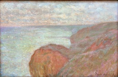 No penhasco perto de Dieppe, céu nublado de Claude Monet