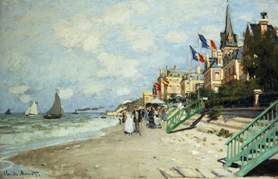 A praia em Trouville; La Plage a Trouville, 1870 de Claude Monet