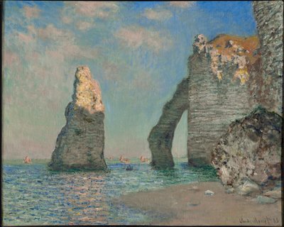 Os penhascos em Etretat de Claude Monet