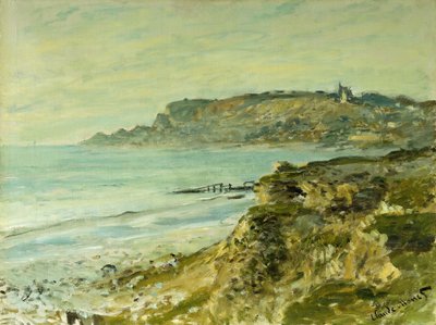Os penhascos em Sainte-Adresse; La Falaise de Saint Adresse, 1873 de Claude Monet