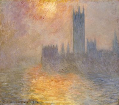 As Casas do Parlamento, pôr do sol, 1904 de Claude Monet