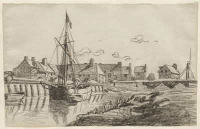 O porto de Touques, c.1864 de Claude Monet
