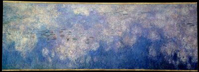 As ninfeias; as nuvens. A parte central do tríptico pintado em Giverny. Pintura de Claude Monet (1840-1926) de Claude Monet