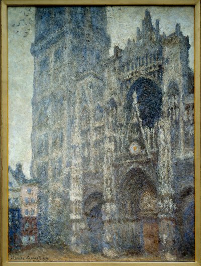 O portal da catedral de Rouen; tempo cinzento. Pintura de Claude Monet (1840-1926) de Claude Monet
