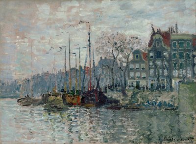 Vista da Prins Hendrikkade e do Kromme Waal, em Amesterdão de Claude Monet