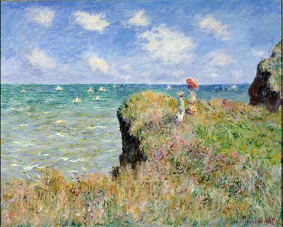 Passeio à beira da falésia, Pourville de Claude Monet