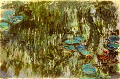 Lírios de Água, Salgueiro Refletido, c.1920 de Claude Monet