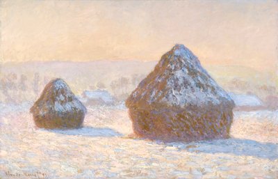 Wheatstaks, efeito neve, manhã de Claude Monet