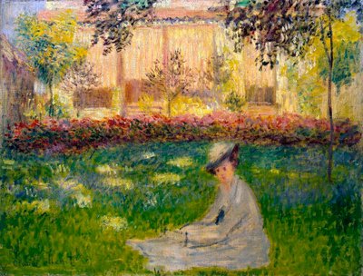 Mulher em um jardim, 1876. de Claude Monet