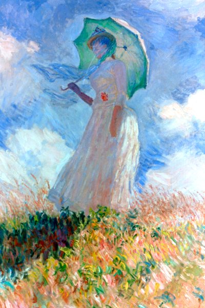 Mulher com guarda-chuva virada para a esquerda, 1886 de Claude Monet