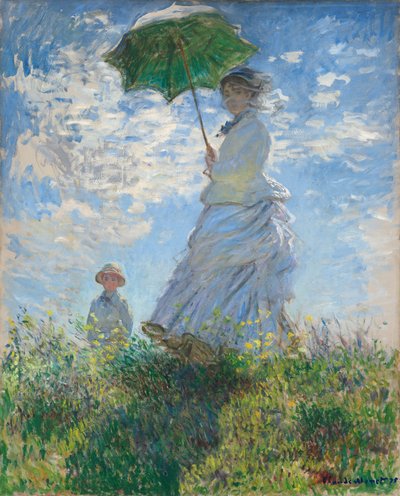 Mulher com guarda-sol - Madame Monet e seu filho de Claude Monet