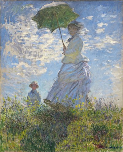Mulher com guarda-sol - Madame Monet e seu filho de Claude Monet