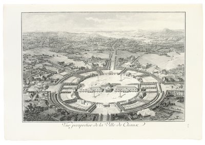 Vista em perspectiva da cidade de Chaux, 1804 de Claude Nicolas Ledoux