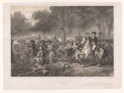 George Washington na Batalha de Monongahela
Vida de George Washington, o soldado (título sobre o objecto) de Claude Régnier