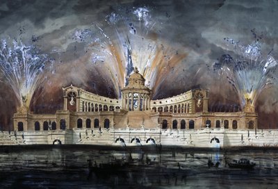 Fogos de artifício, c.1800-1850 (desenho) de Claude Ruggieri