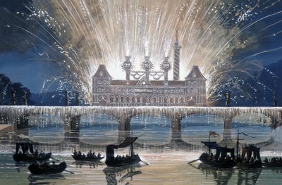 Fogos de artifício, c.1840-1850 (desenho) de Claude Ruggieri