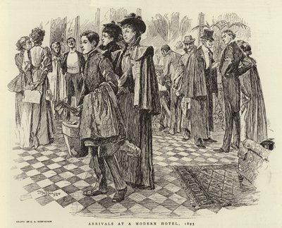 Chegadas em um hotel moderno, 1895 de Claude Shepperson