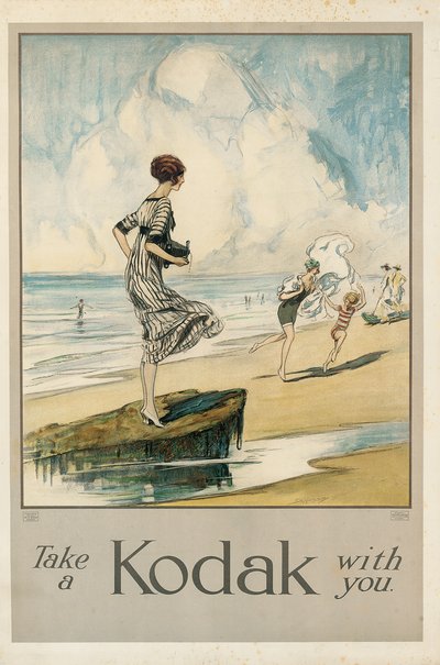 &39;Leve uma Kodak com você&39;, um pôster de propaganda da Kodak, c.1910 (litografia colorida) de Claude Shepperson