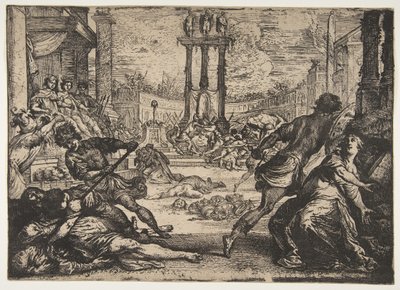 Um Massacre do Triunvirato, ca. 1624 de Claude Vignon