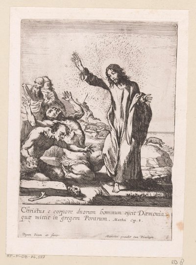 Cristo redime dois possuídos de demônios Miracula Domini Nostri Jesu Christi (título da série) Milagres de Cristo (título da série) de Claude Vignon