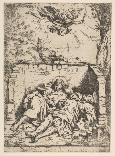 Morte de São Pedro e São Paulo São Pedro e São Paulo na tumba, século XVII. de Claude Vignon