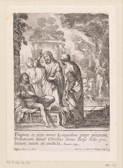 Cura do homem no banho em Betesda
Miracula Domini Nostri Jesu Christi (título da série)
Milagres de Cristo (título da série) de Claude Vignon