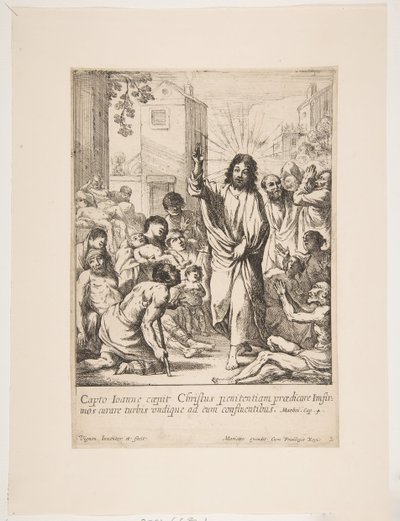 Cura dos enfermos Jesus Cristo cura muitas pessoas doentes na Galiléia. de Claude Vignon