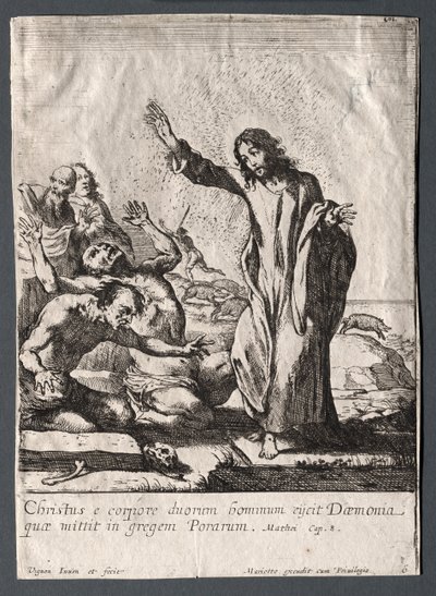 Os Milagres de Jesus Cristo: Cristo Libertando os Possuídos de Claude Vignon