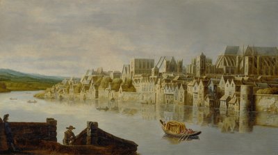 O Tamisa nas escadas de Westminster de Claude de Jongh