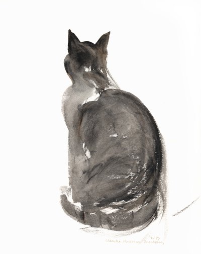 Gato, 1985 (aquarela) de Claudia Hutchins Puechavy