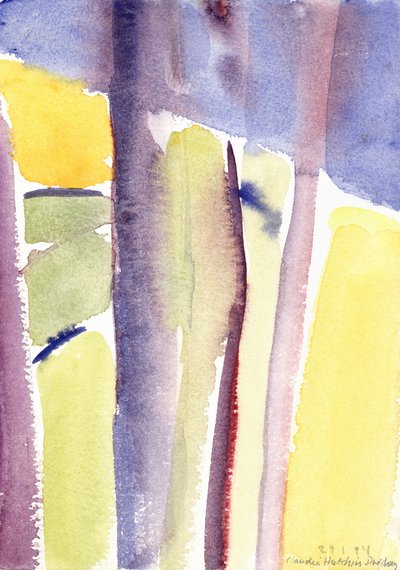Árvores com vista para o lago, 1994 (aquarela) de Claudia Hutchins Puechavy
