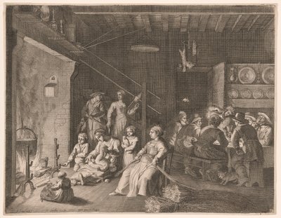 A vigília na quinta durante o inverno, Prato 16 de Pastorales de Claudine Bouzonnet Stella