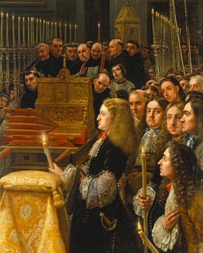 Adoração da Sagrada Forma por Carlos II, Rei de Espanha de Claudio Coello