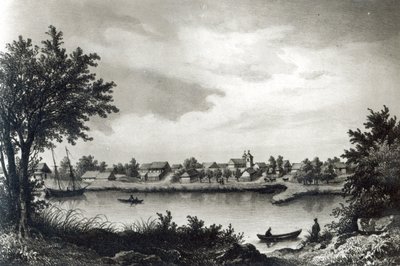 Valdivia, de &39;A História do Chile&39;, gravada por H. Wander-Burch, 1836 de Claudio Gay
