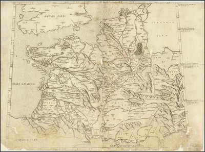 Mapa ptolemaico de França de 1507 de Claudius Ptolemy
