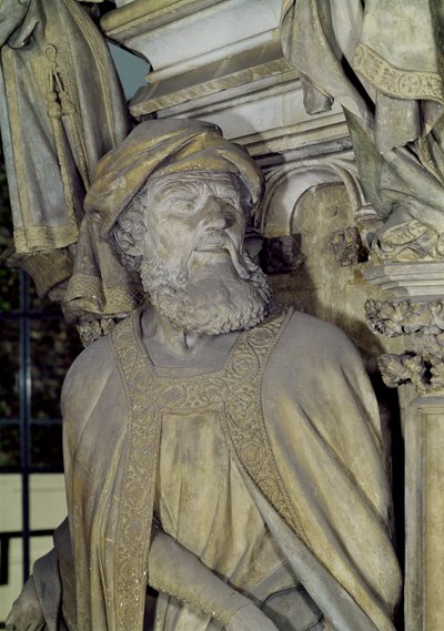O Poço de Moisés, detalhe de Daniel do pedestal hexagonal, 1395-1404 pedra de Claus and Malouel, Jean Sluter