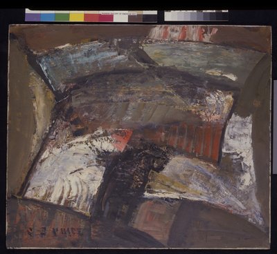 Abstração #3, c.1940 (óleo sobre painel, papel cartão) de Clayton S. Price