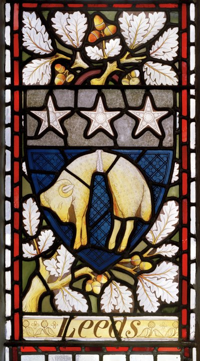 Heráldica de Leeds, 1867-71 (vitral) de Clement James Heaton