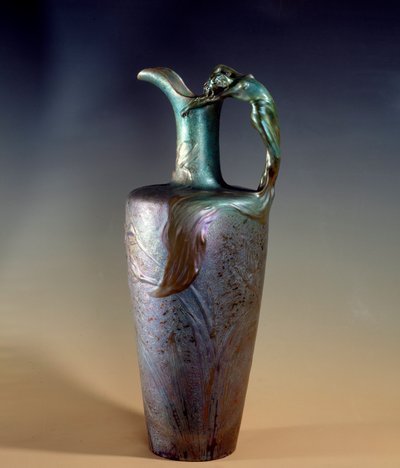 Art Nouveau: Faiança e Candelabro Metálico de Clement Massier (1845-1917) 1893-1894 Paris, Musee d