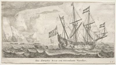 Vários Navios e Vistas de Amsterdã (Verscheÿde Schepen en Gesichten van Amstelredam), Parte II: O Urso Negro, um Baleeiro da Groenlândia de Clement de Jonghe
