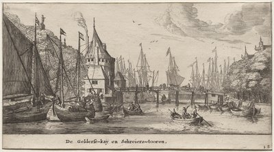 Vários Navios e Vistas de Amsterdã (Verscheÿde Schepen en Gesichten van Amstelredam), Parte II: O Geldersche Quai e a Torre Schreiers de Clement de Jonghe