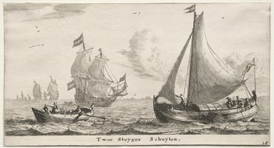 Vários Navios e Vistas de Amsterdã (Verscheÿde Schepen en Gesichten van Amstelredam), Parte II: Dois Pier Boats de Clement de Jonghe