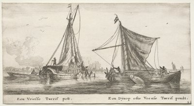 Vários navios e vistas de Amsterdã (Verscheÿde Schepen en Gesichten van Amstelredam), Parte II: A Frisian Peat Barge. O Dÿnop, perto do Veensche Peat Pond de Clement de Jonghe