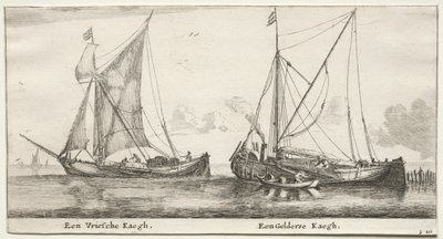 Vários navios e vistas de Amsterdã (Verscheÿde Schepen en Gesichten van Amstelredam), Parte II: A Frisian Bilander. A Geldersche Bilander de Clement de Jonghe